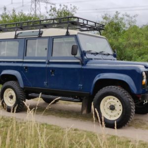 1983 LR LHD 110 ex CH Caledonian Blue B right front