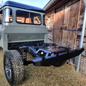 1993 LR LHD Defender 130 day 21 rear chassis close