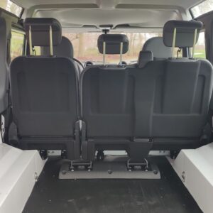 2014 LR LHD NEW Defender 110 White A trim loadfloor view rear seat