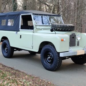 1996 LR LHD 109 Series 2A Soft Top Pastel Green A right front