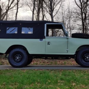 1996 LR LHD 109 Series 2A Soft Top Pastel Green A right side